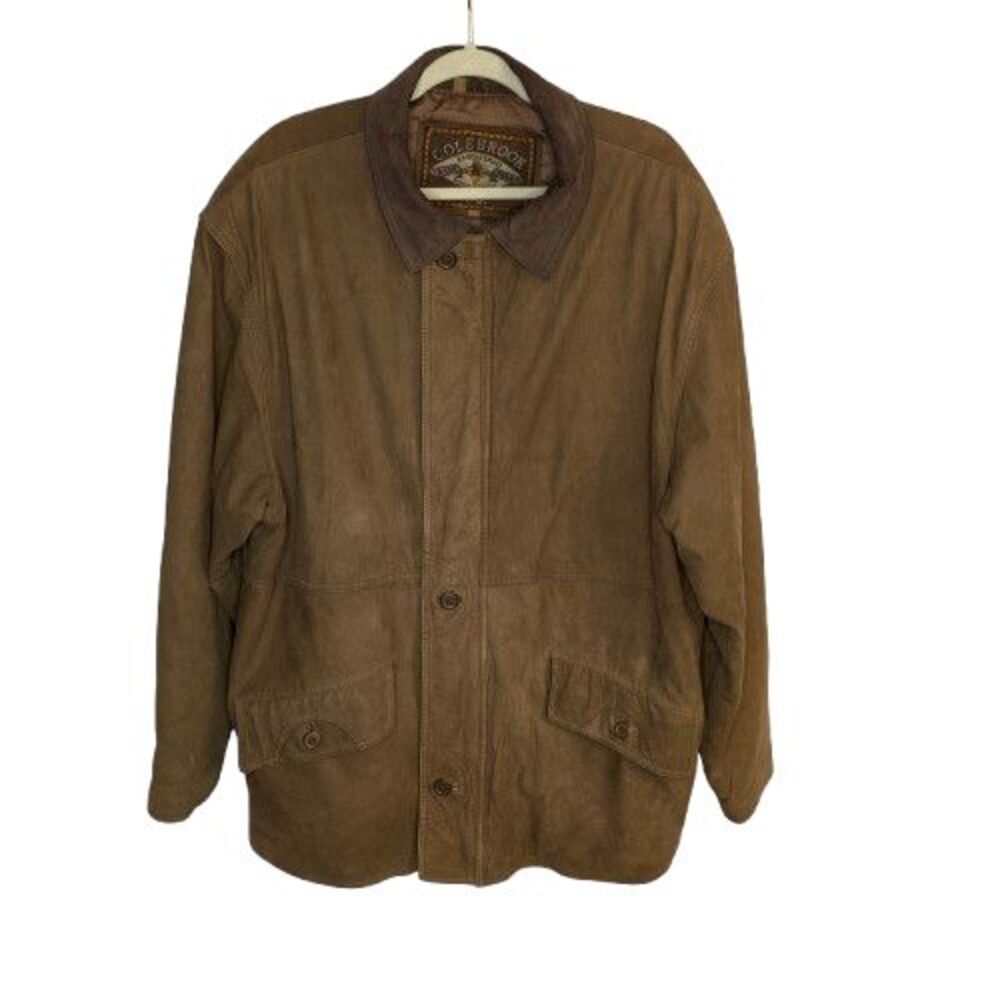 Vintage Colebrook Mens Leather Jacket Size XL Brown Western Rugged Ranch Grunge